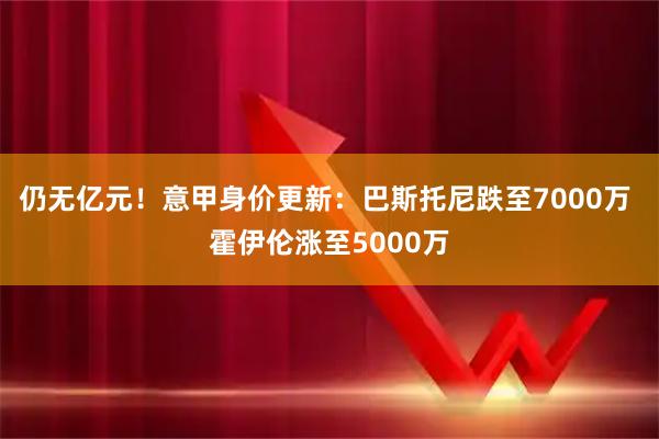 仍无亿元！意甲身价更新：巴斯托尼跌至7000万 霍伊伦涨至5000万